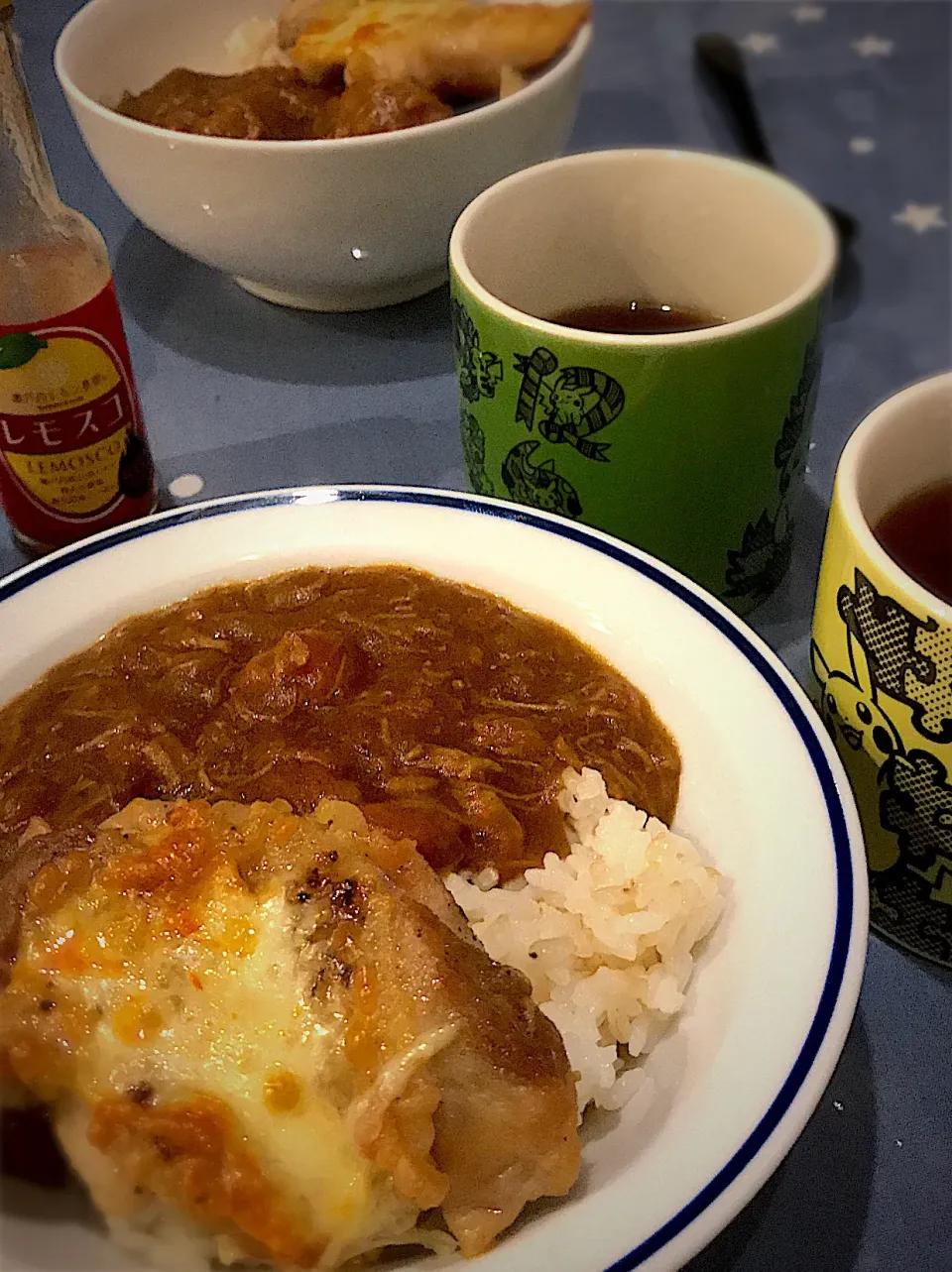 チーズローストチキン＆チキンカレー🍛 玄米入りごはん コーヒー☕️|ch＊K*∀o(^^*)♪さん