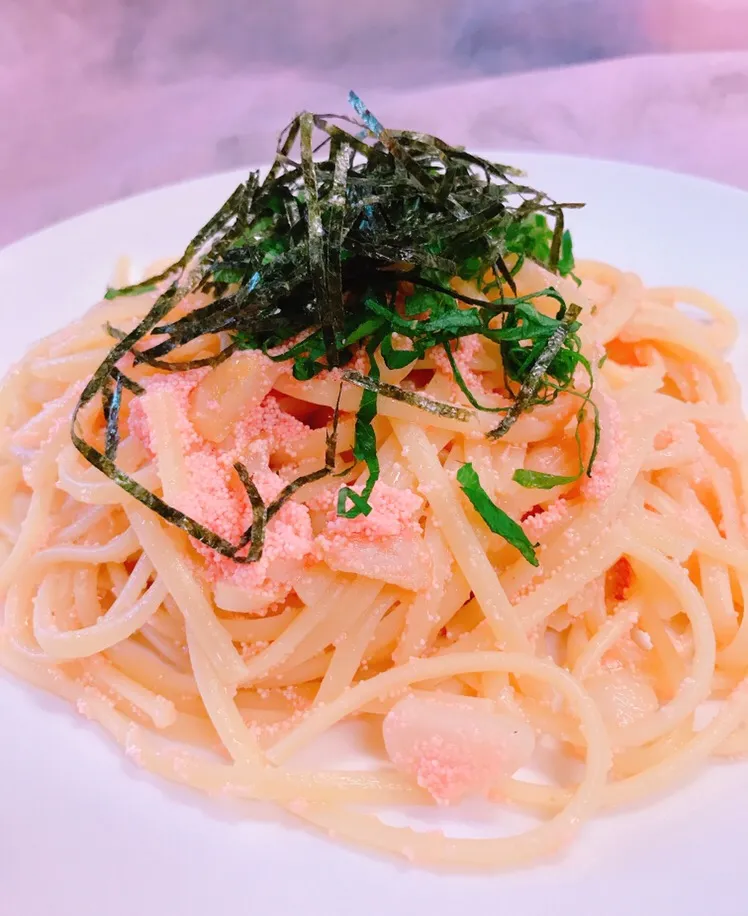 明太子のオイルパスタ  リングィーネで🍝|かっちゃん杉さん