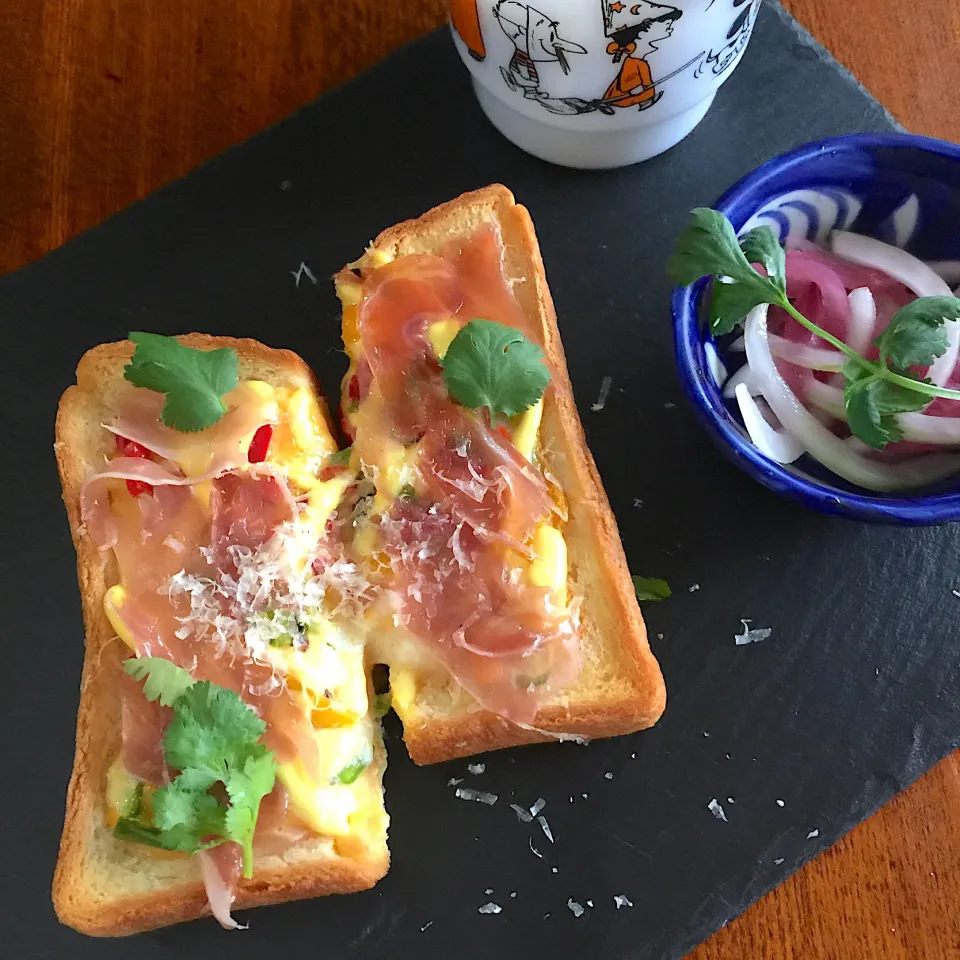 朝ごパンは生ハムのキッシュトースト|Kさん