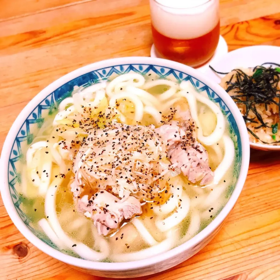 Snapdishの料理写真:うま塩ネギ鶏うどん|Ruotoさん