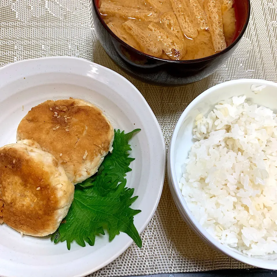 Snapdishの料理写真:鶏肉と豆腐とおからのハンバーグ ジンジャーソースがけ|ともこさん