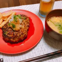 和風おろしハンバーグ
卵とキャベツのお味噌汁|彩    花さん