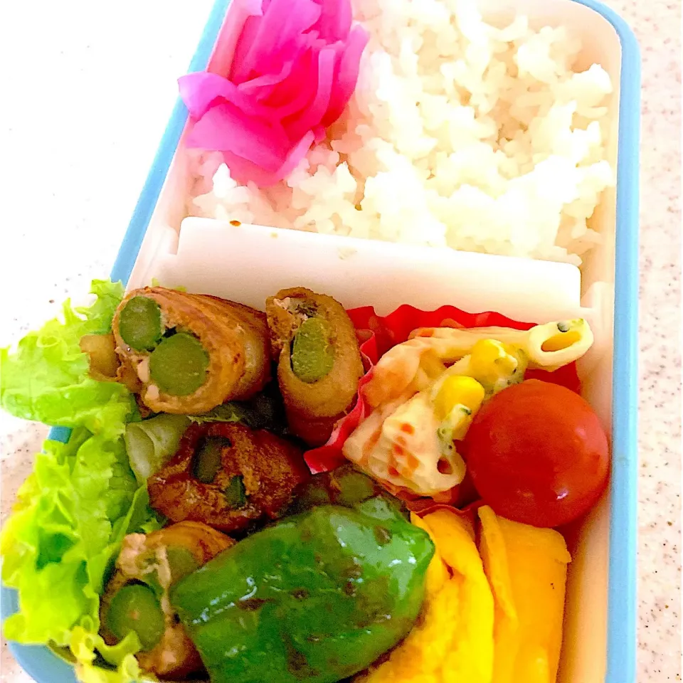 Snapdishの料理写真:アスパラの豚肉巻き弁当|besさん