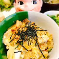 調味料不要♡さんま缶の卵とじ丼。