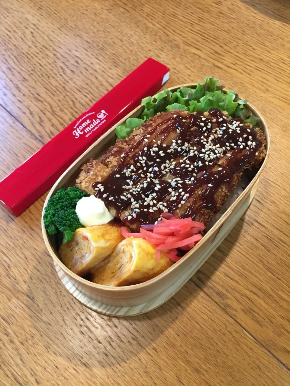 JK☆DK弁当  味噌カツ丼 #わっぱ弁当|まつださんさん