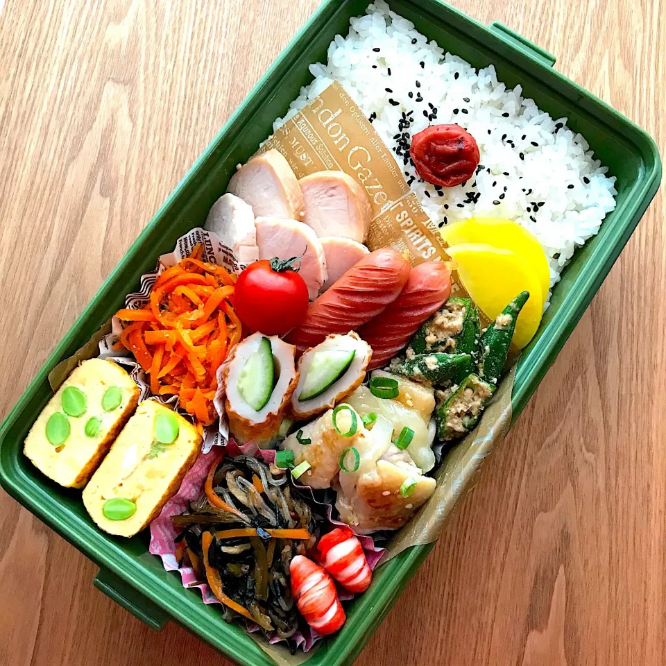 からあげビールさんの鶏肉の甘酢さっぱり煮で旦那弁当♡|ちぃさん