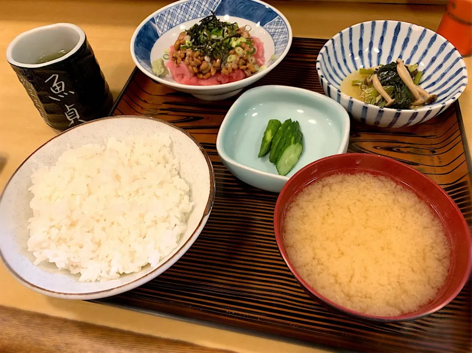 マグロの中落ち納豆定食♪|あやさん