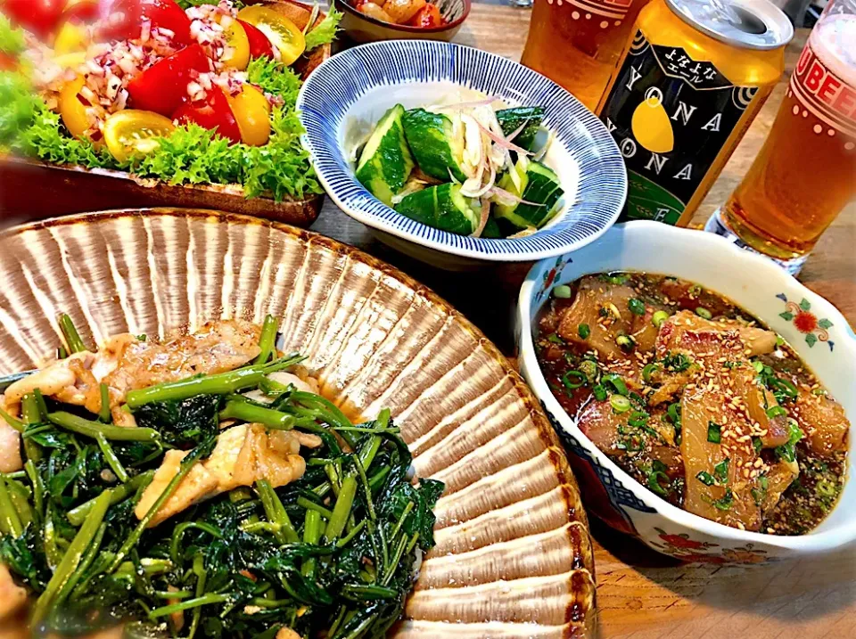 大分の郷土料理『りゅうきゅう』でビール|じゅんさんさん