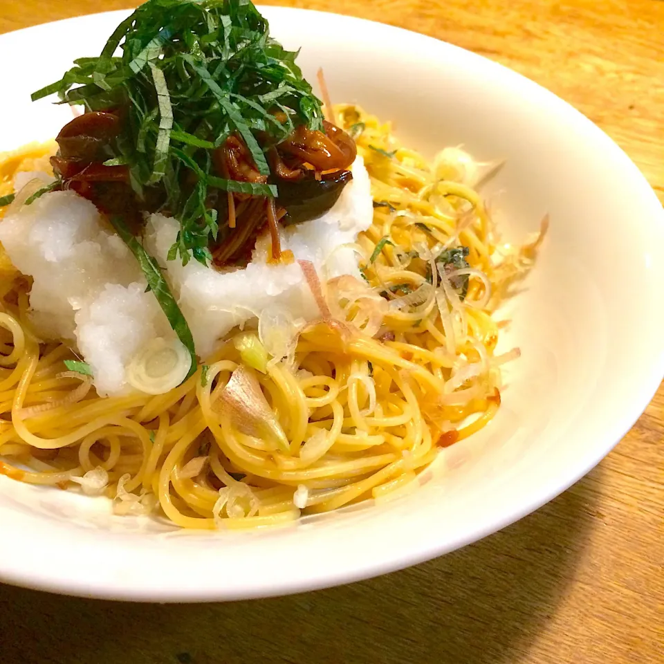 #vegan 
なめ茸梅おろしパスタ|makiko_aさん