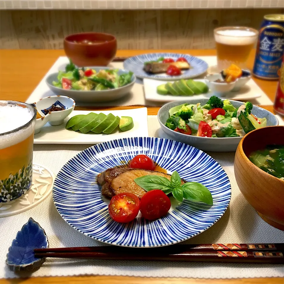 鰤のバルサミコソテーの晩ごはん|むぎこさん