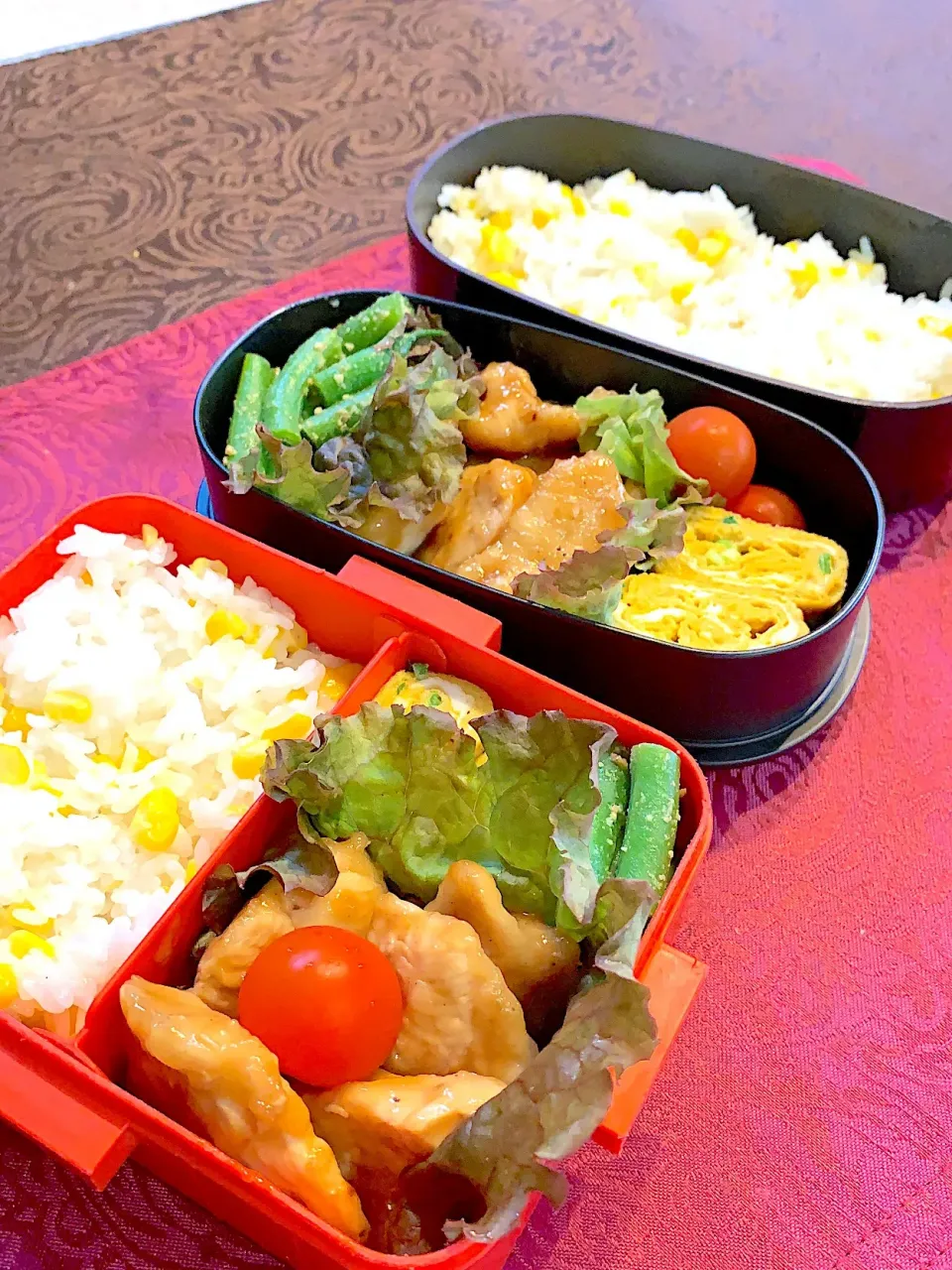 ＪＤとＤＫ弁当 #トウモロコシご飯弁当  #レモンの酢 チキン南蛮風|彩子さん