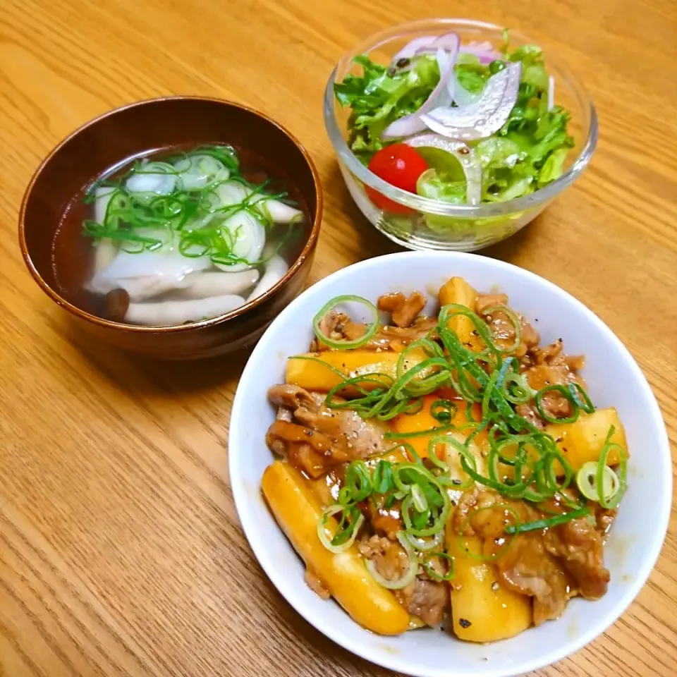 『咲きちゃんさんの料理 豚こまと長芋のスタミナ甘辛丼』|seri-chanさん