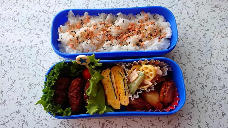 Snapdishの料理写真:息子君のソースカツ弁当|マアジュさん