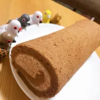 Snapdishの料理写真:生チョコのロールケーキ|ゆかりんさん