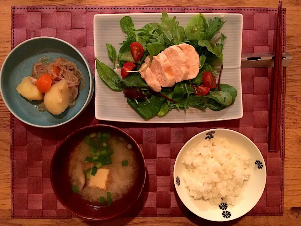 食べすぎた日はヘルシー晩ごはん 簡単鶏ハムサラダ|ayk6017さん