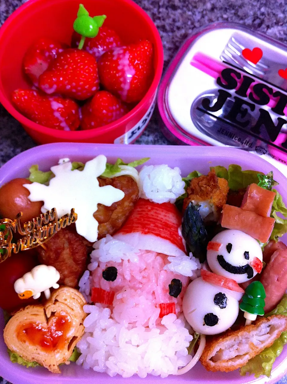 #クリスマス弁当 #サンタ #幼稚園お弁当  #小学生弁当|chocolaさん