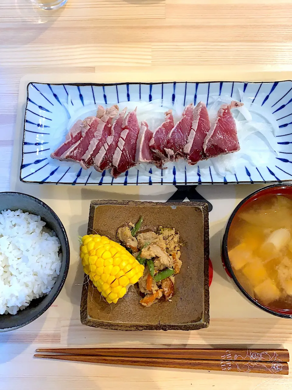 ・鰹のタタキ
・おから
・茹でコーン
・お味噌|ぺろたんさん