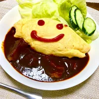 Snapdishの料理写真:オムライスビーフシチュー|しょうこさん