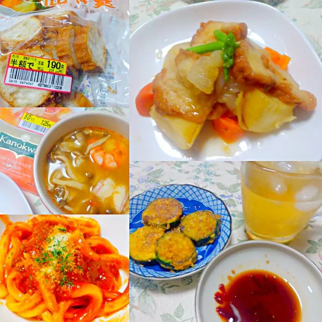 フランスパンみたいな仙台麩でお麩じゃが煮☆トムヤムクン☆ズッキーニのジョン☆ミートソースうどん☆梅酒ソーダ|うたかた。さん