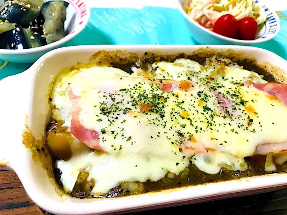 カレー🍛2日目は焼きカレー🍛
アレンジして手抜き笑笑|ゆきさん