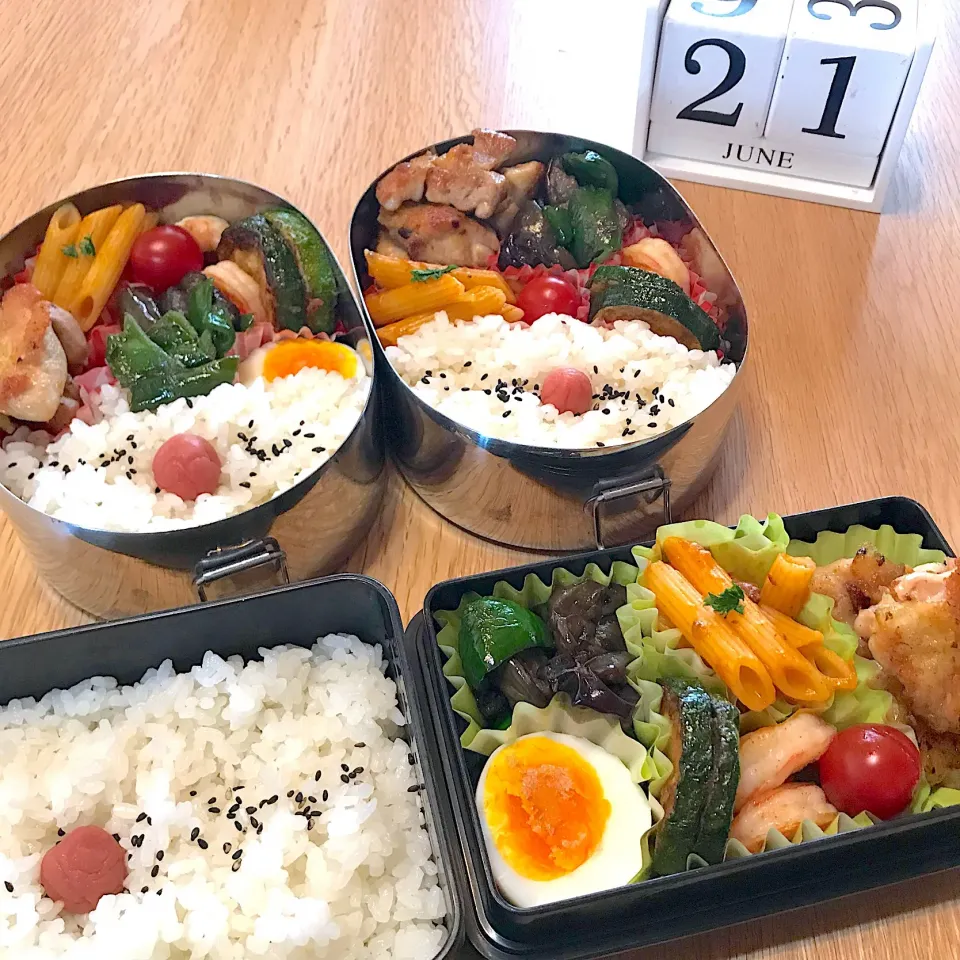 #息子弁当  #旦那弁当  #自分弁当|さるばさん