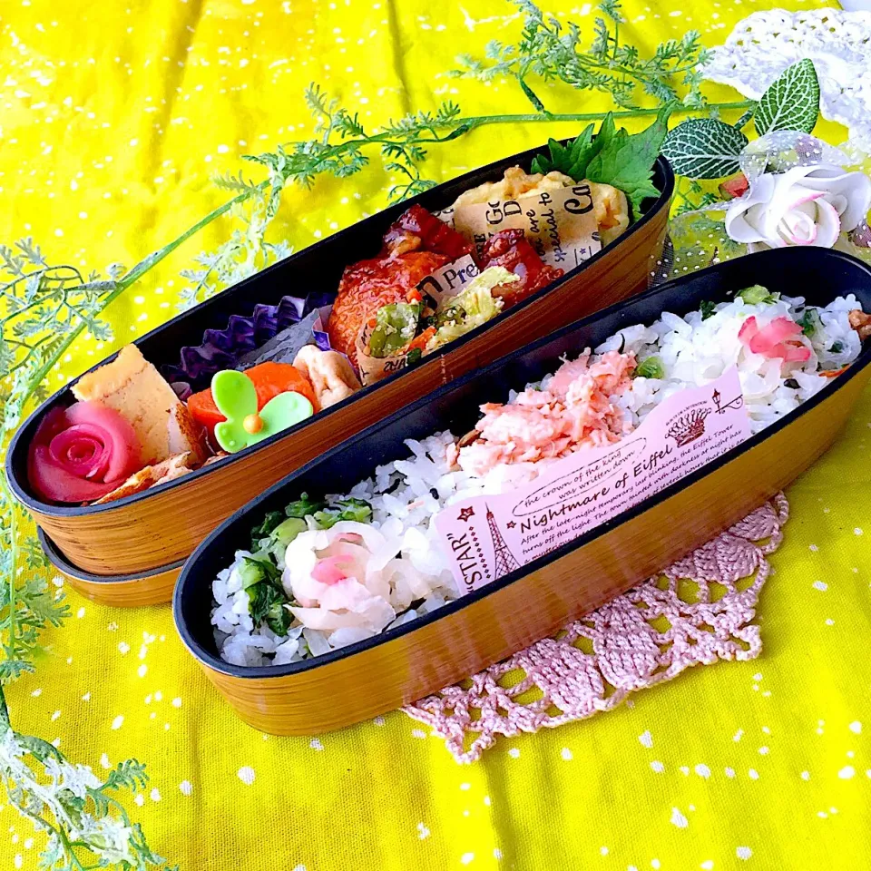 コンビニ弁当に紅生姜と紫蘇をプラス
【詰め替えただけ】弁当 

#お弁当 
 #コンビニ弁当|lunadropさん