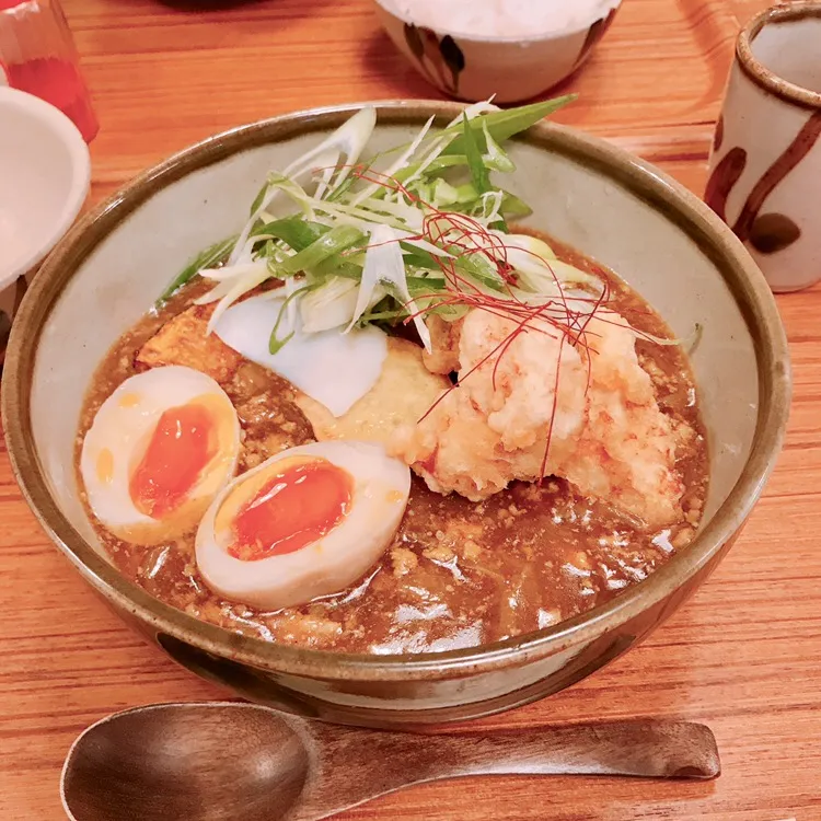 鶏ひき肉のRengeカリーうどん🥢|ちゃみこさん