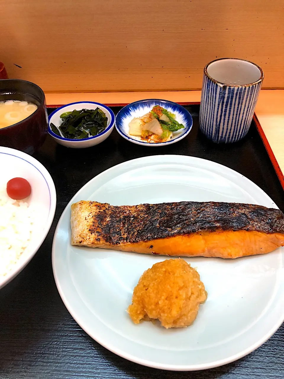 銀鮭照り焼き定食|流線形さん