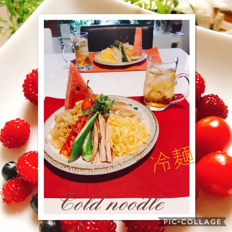 #私の冷麺（遅めの昼食に）具沢山😋👍
#Cold noodle|みすてりあすゆっこさん