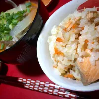 鮭の炊き込みご飯🐟