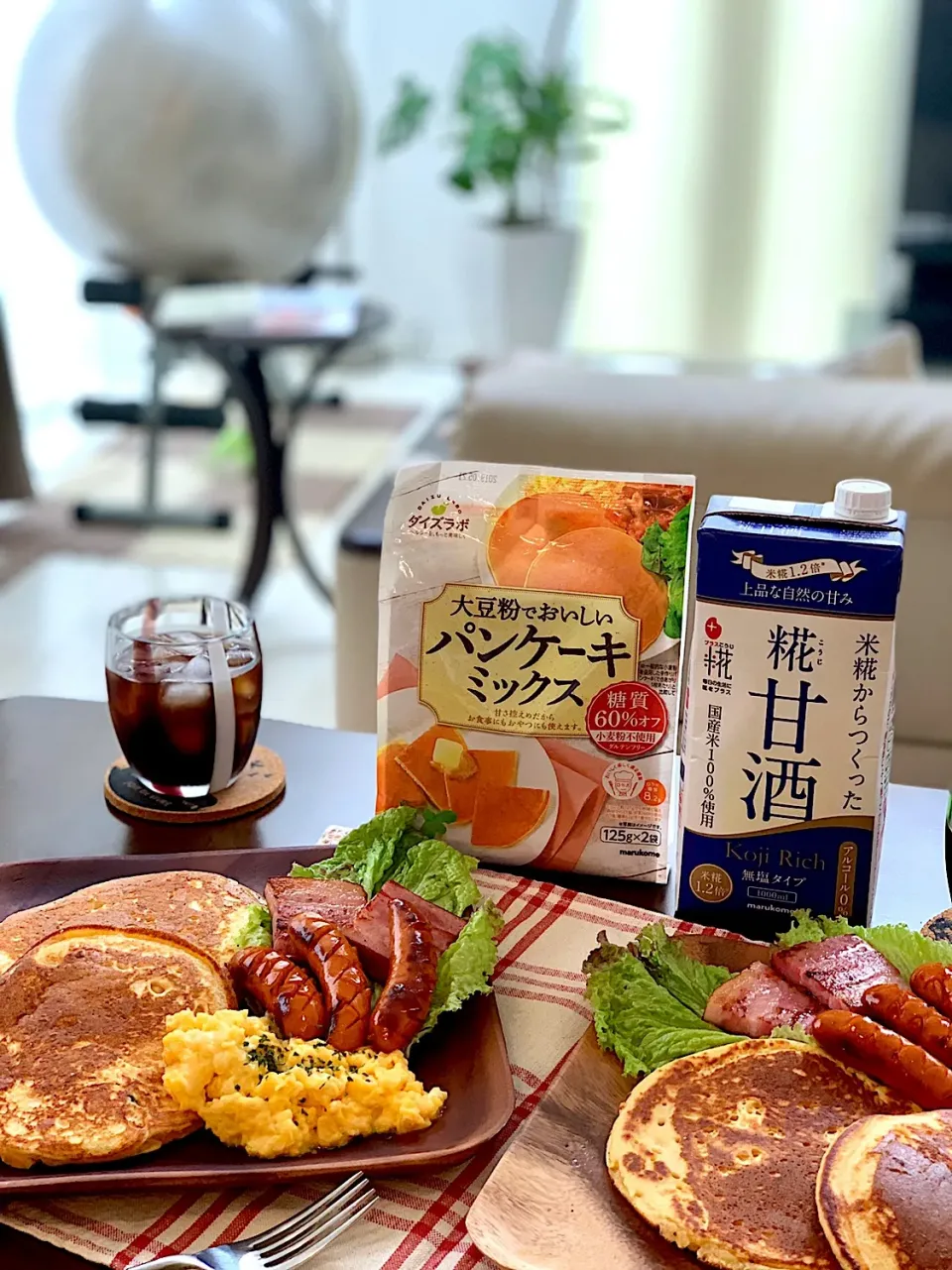 マルコメ糀甘酒でマルコメダイズラボパンケーキ😋|由美さん