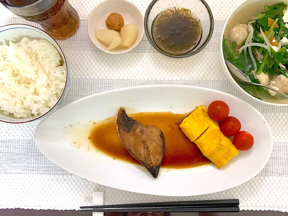 ぶりの照り焼き&鶏団子スープ|ミルクさん