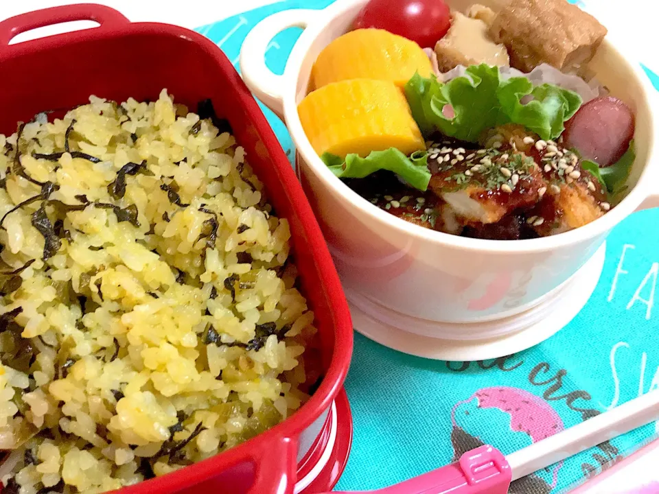 娘っ子の部活弁当🍱
頑張っておいで🤩🤩
リクエストの高菜チャーハン😋|ゆきさん