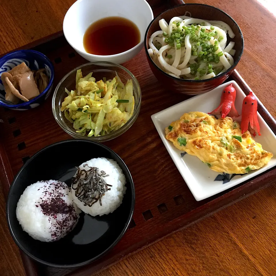 Snapdishの料理写真:うどん定食風ランチ|Kさん