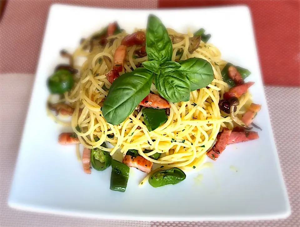 シシトウとベーコンのペペロンチーノ|じゃむらんどさん