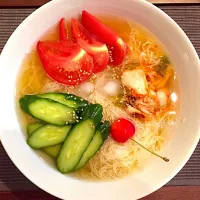 Snapdishの料理写真:素麺 冷麺風 #そうめん|よーこさん