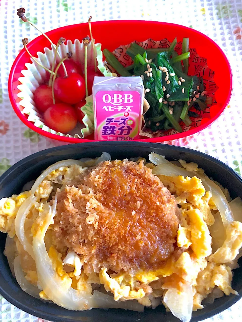 カツ丼弁当 #jkお弁当|harutomomamaさん