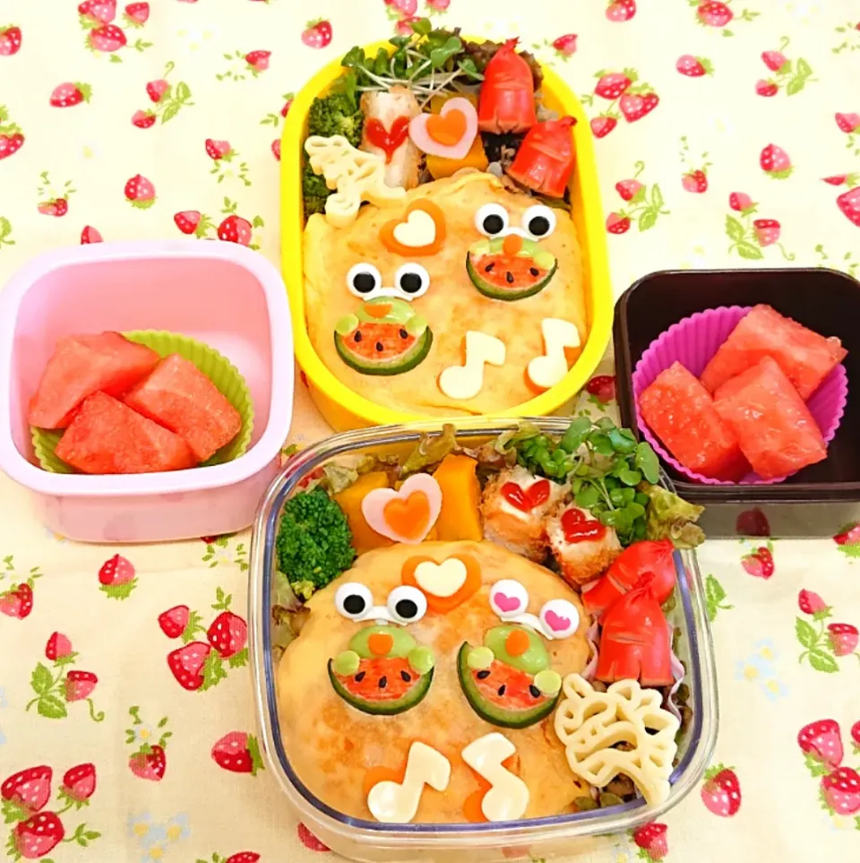 オムライス✨カエルちゃん弁当♥️|みちゅあしさん