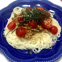 納豆トマトそうめん|まみさん