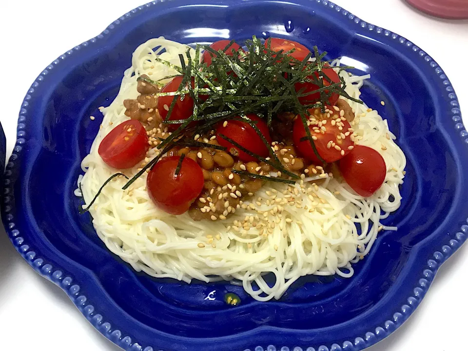 納豆トマトそうめん|まみさん