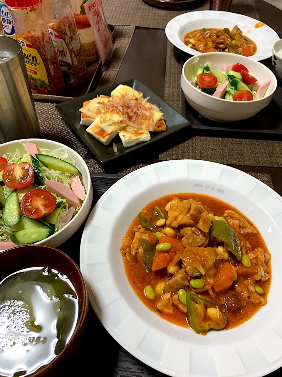 Snapdishの料理写真:頑張らない普通のご飯☆6/24夜ごはん
      圧力鍋にて楽ちん放置料理
#夜ごはん#圧力鍋料理 #糖質制限中 定食#低糖質調味料#糖質制限中 #1型🔰 
食べ物に感謝🙏ご馳走様でした🙏|あきさん