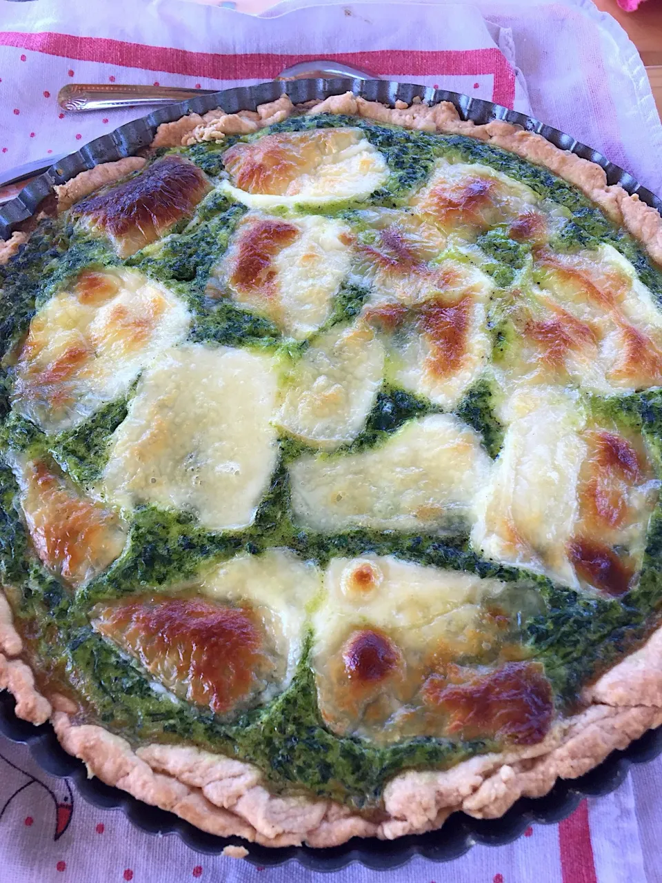 Spinach quiche. Špenátový kiš s mozzarellou|LucieFoodさん