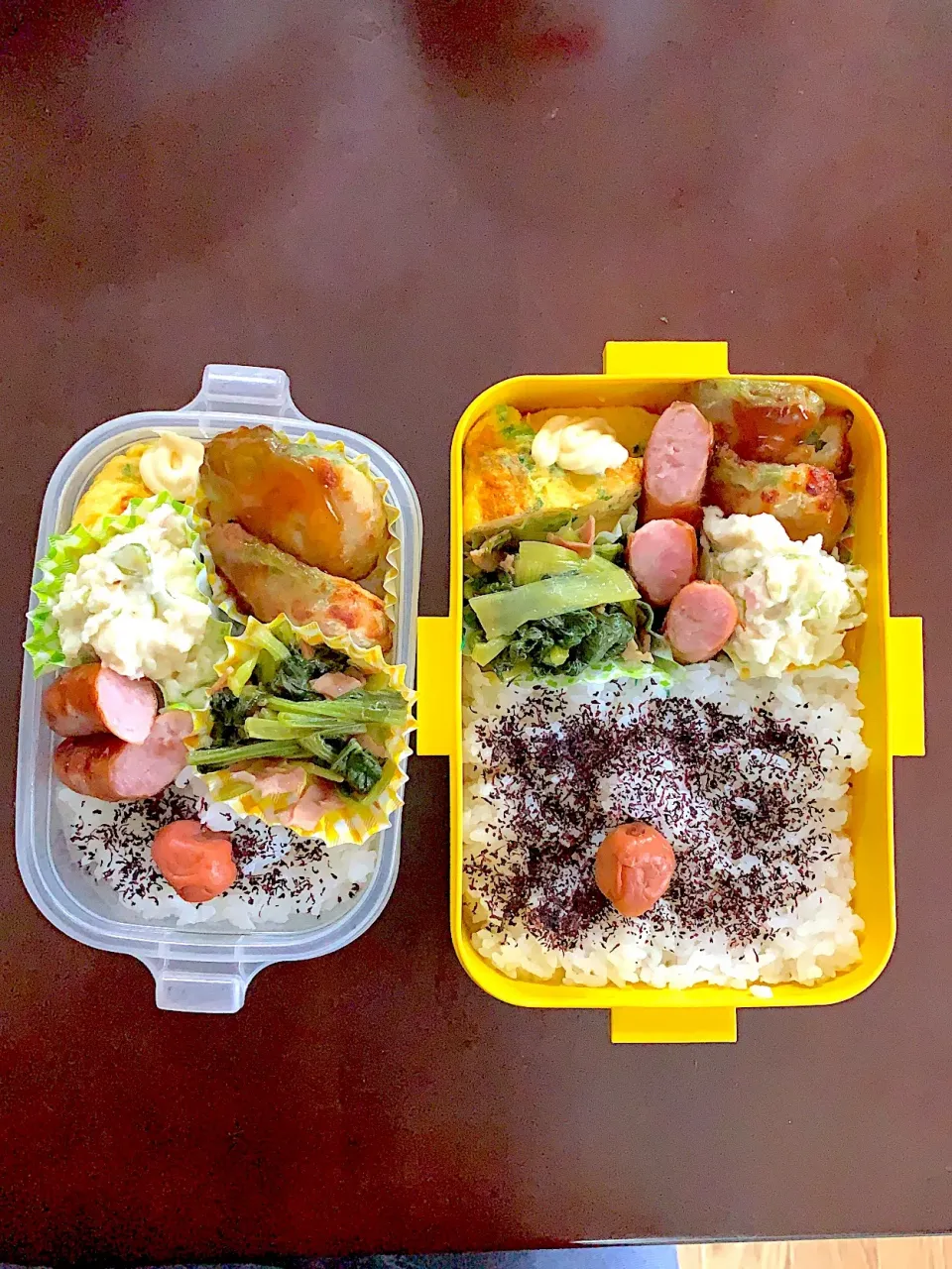 今日は旦那さんと私のお弁当♡
仕事頑張ってね♡♡♡|まこさん