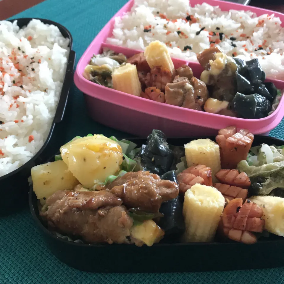 今日のお弁当🍱
豚のチーズロール
ゴーヤのツナの和え物

今日も暑くなりそうです
水分補給と
日焼け対策しっかりしてね😊

今日も気をつけて
いってらっしゃい👋😊|mokoさん