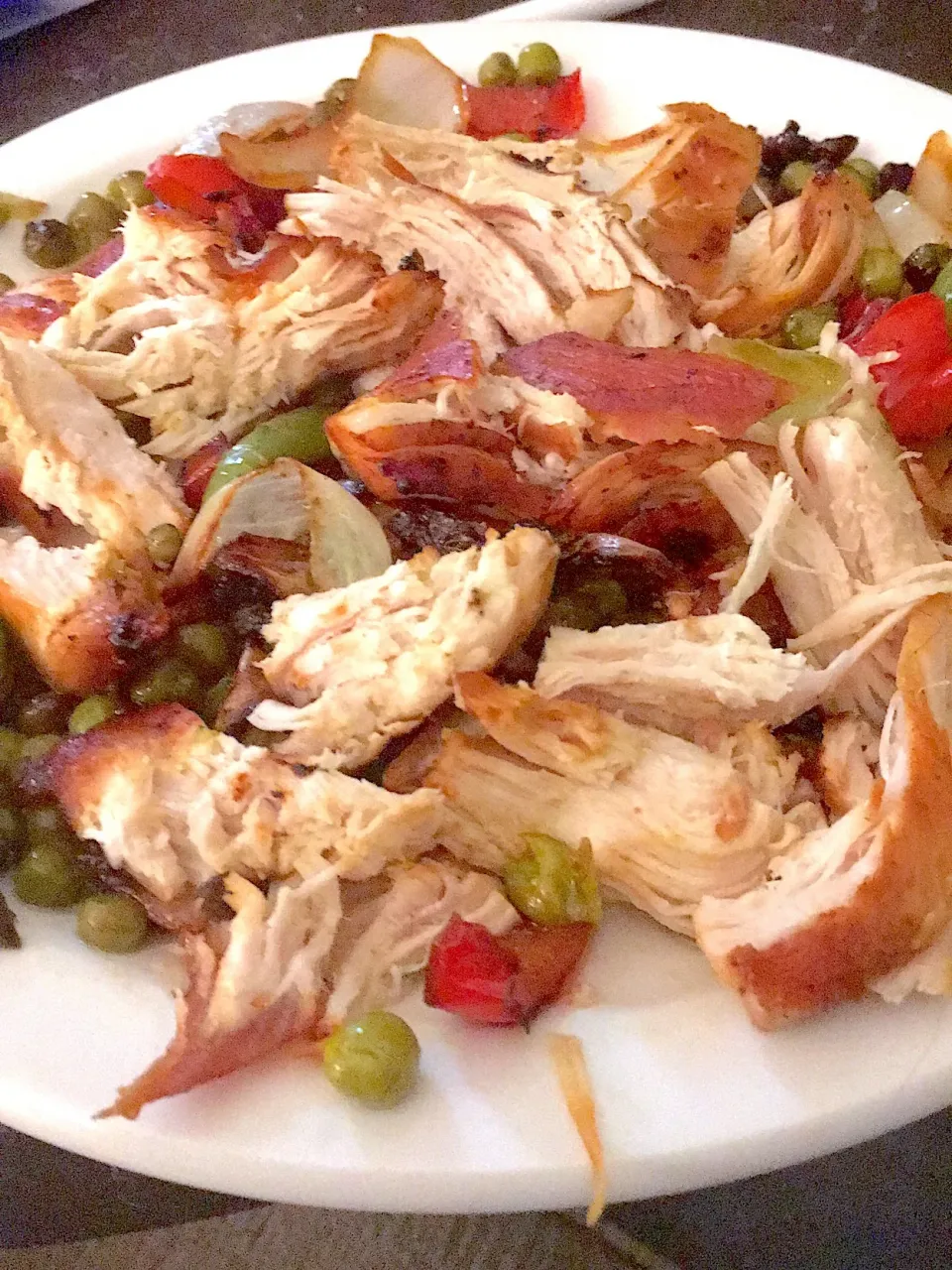 Steamed Lemon Pepper Chicken Breast With Red and Green Peppers, Onions and Peas|Michaels Culinary Adventuresさん