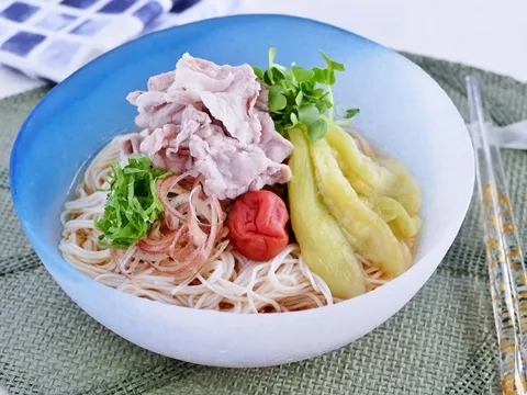 豚しゃぶと蒸し茄子のぶっかけ麺|ヤマサ醤油公式アカウントさん