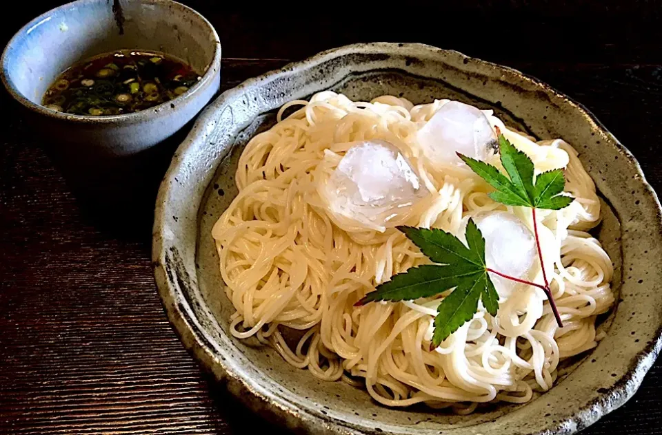 久々に 冷そうめん
・自作麺つゆで
#麺好き男のランチ|mottomoさん