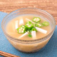 長芋とオクラの冷製みそ汁