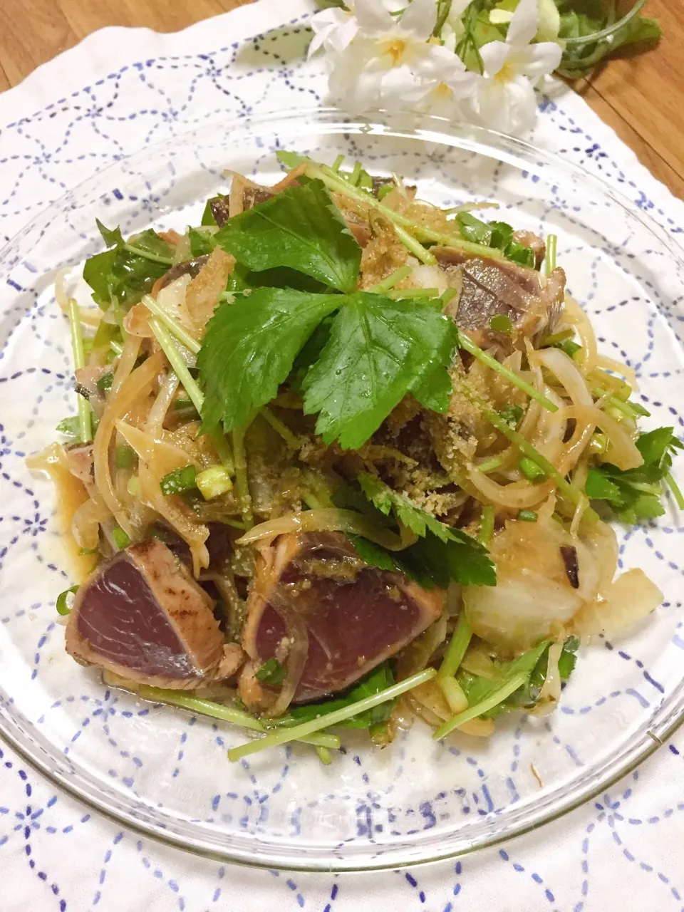 カツオのタタキ旨辛コチュジャン和え🐟|❁︎na--na❁︎Nさん