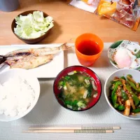 Snapdishの料理写真:青椒肉絲、かますの塩焼き|Yuichi Ray Takigawaさん